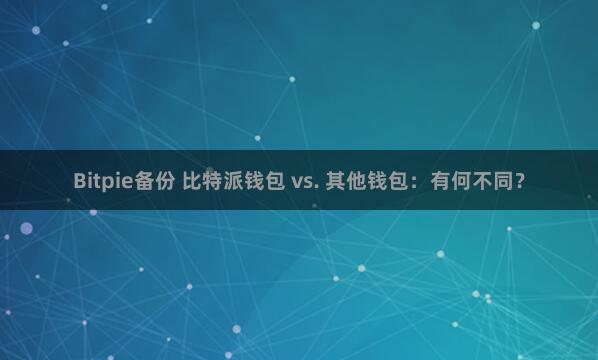 Bitpie备份 比特派钱包 vs. 其他钱包：有何不同？